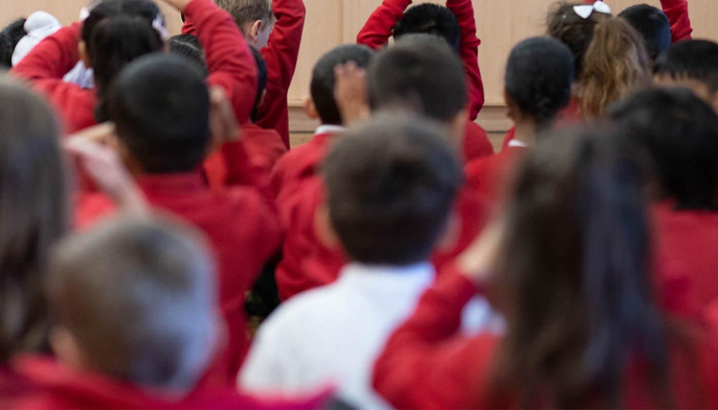 Children sitting in class