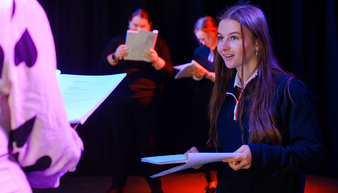 Drama class at a school in Wales