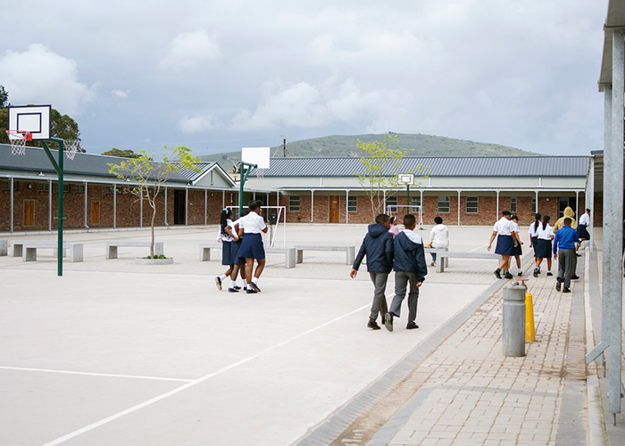 School pupils in a school playground