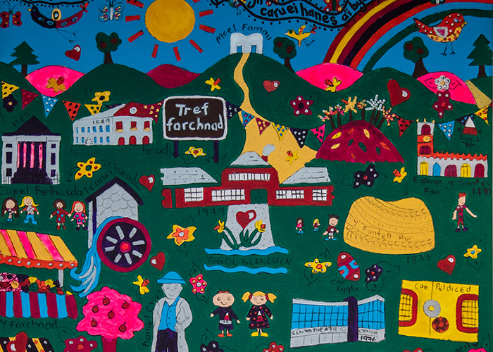 A Welsh language children's mural